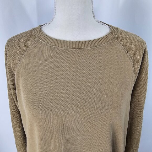 Aerie Women's Tan Terry Cloth Raglan Sleeve Distressed Sweatshirt Size XS NWT - Picture 3 of 16